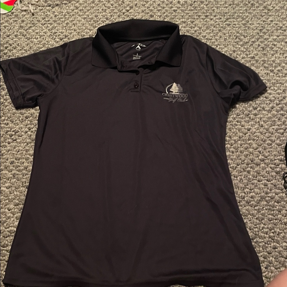 Black Polo Shirt with Embroidered Logo